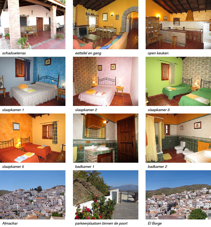 Casa Lagar, indeling van het vakantiehuis in Andalusie strip onder