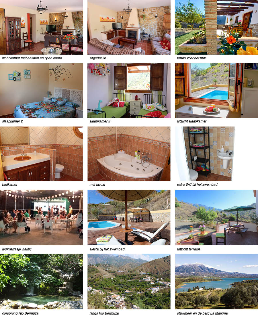 Vakantiehuis Casa Clara in Andalusie indeling en omgeving onder